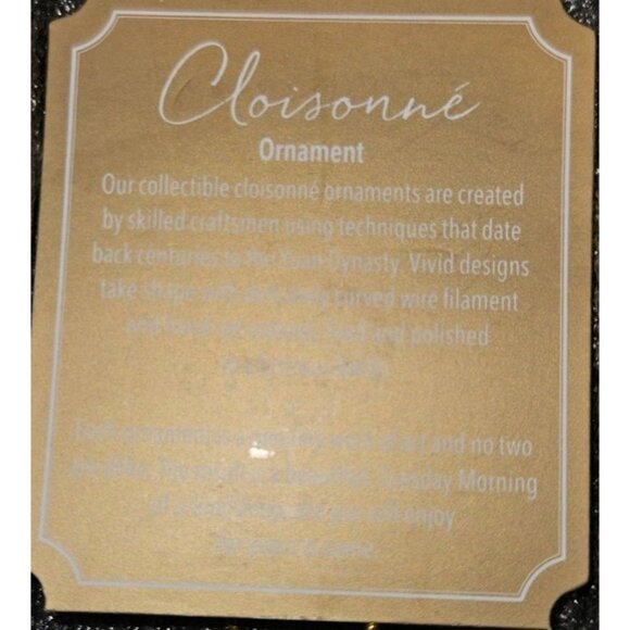 Ornament Peir 1 Cloisonné Red Crab Gold Rhinestones Handmade Box Included - Picture 3 of 5